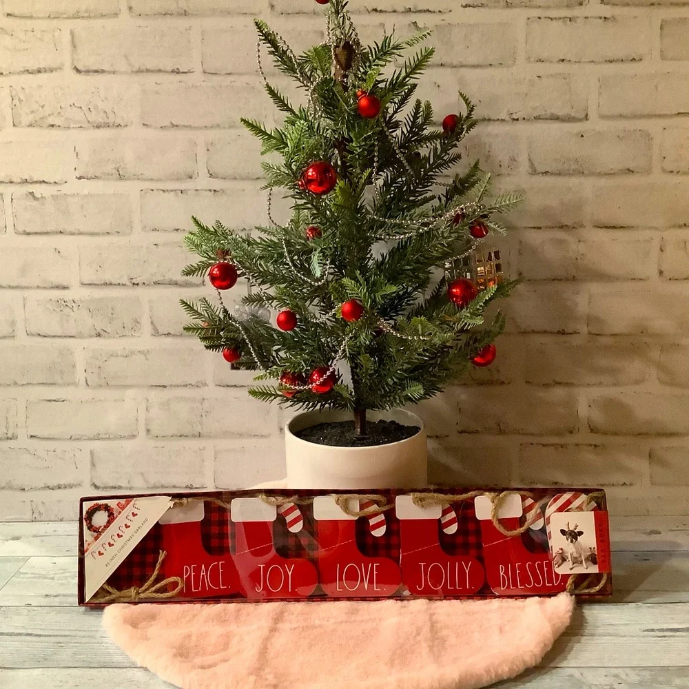 Rae Dunn Christmas Wood Stocking Garland